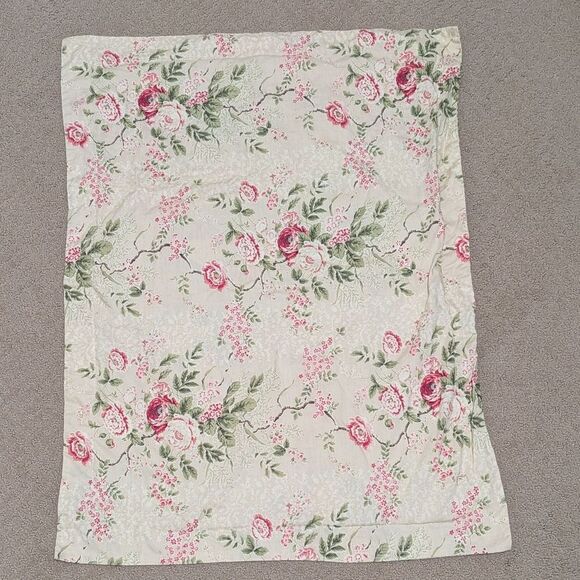 Lauren Ralph Lauren pillow case cover sham standard 100% cotton Asia Roses tan - Picture 8 of 9